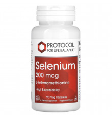 Селен, Selenium, Protocol for Life Balance, 200 мкг, 90 веганських капсул