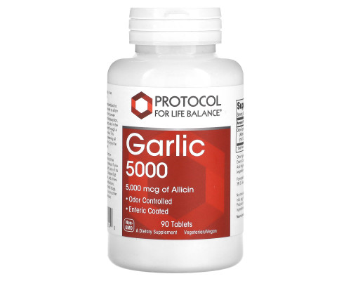 Часник 5000, Garlic 5000, Protocol for Life Balance, 5000 мкг, 90 таблеток