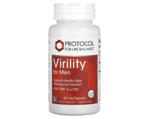 Репродуктивне здоров'я чоловіків, Virility For Men, Protocol for Life Balance, 60 веганських капсул