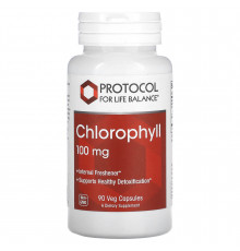 Хлорофіл, Chlorophyll, Protocol for Life Balance, 100 мг, 90 вегетаріанських капсул