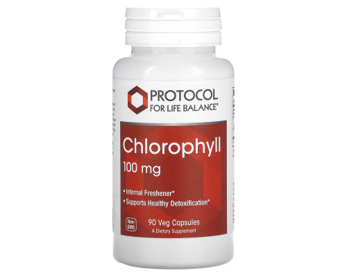 Хлорофіл, Chlorophyll, Protocol for Life Balance, 100 мг, 90 вегетаріанських капсул