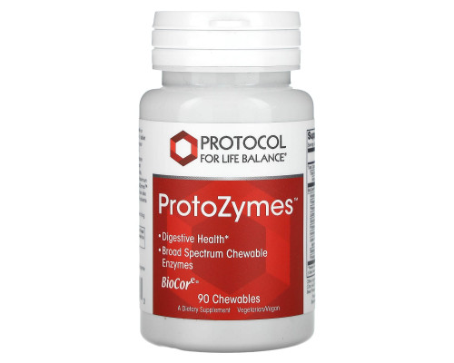 Травні ферменти широкого спектру, ProtoZymes, Protocol for Life Balance, 90 жувальних таблеток