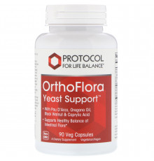 Підтримка кишкової мікрофлори, OrthoFlora Yeast Support, Protocol for Life Balance, 90 кап.