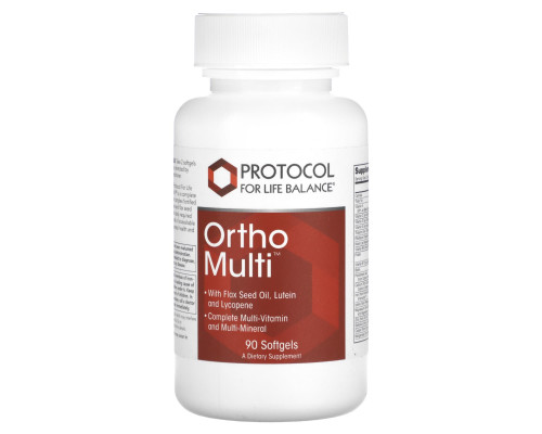 Мультивітаміни та мультимінерали, Ortho Multi, Protocol for Life Balance, повний комплекс, 90 гелевих капсул
