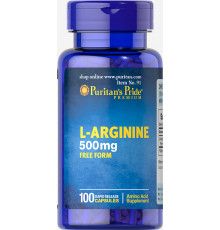L-аргінін, L-Arginine, Puritan's Pride, 500 мг, 100 капсул