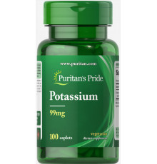 Калій, Potassium, Puritan's Pride, 99 мг, 100 капсул
