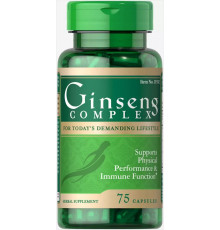 Женьшень, Ginseng Complex, Puritan's Pride, 75 капсул