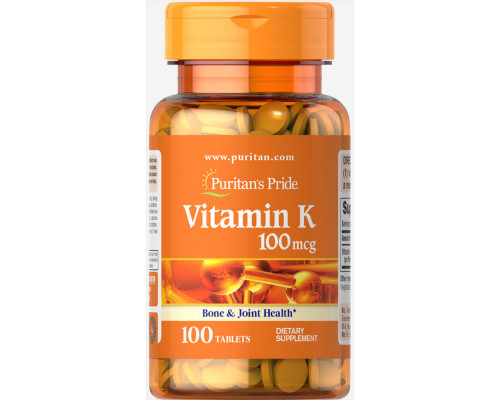 Вітамін К, Vitamin K, Puritan's Pride, 100 мкг, 100 таблеток