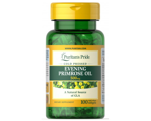 Олія вечірньої примули з ГЛК, Evening Primrose Oil, Puritan's Pride, 500 мг, 100 гелевих капсул
