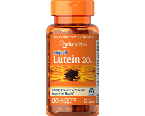 Лютеїн з зеаксантином, Lutein, Puritan's Pride, 20 мг, 120 гелевих капсул