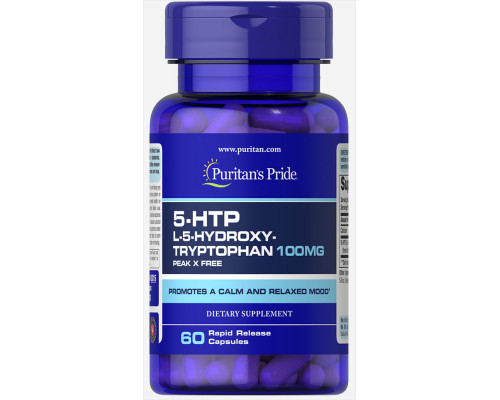 5-гідрокситриптофан, 5-HTP, Puritan's Pride, 100 мг, 60 капсул