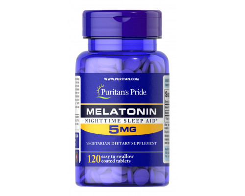 Мелатонін, Melatonin, Puritan's Pride, високоефективний, 5 мг, 120 таблеток