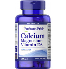 Кальцій Магній Вітамін D, Calcium Magnesium with Vitamin D, Puritan's Pride, 120 каплет
