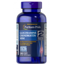 Глюкозамін, хондроїтин та МСМ, Glucosamine, Chondroitin, MSM, Puritan's Pride, щоденна формула, 180 каплет