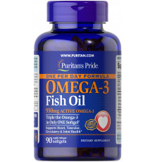 Омега-3 риб'ячий жир, Omega-3 Fish Oil, Puritan's Pride, 1400 мг (950 мг активного омега-3), 90 капсул