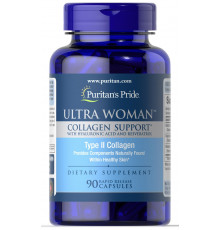 Підтримка колагену, Ultra Woman Collagen Support with Hyaluronic Acid, Puritan's Pride, з гіалуроновою кислотою, 1000 мг, 90 капсул