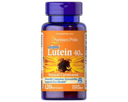 Лютеїн з зеаксантином, Lutein, Puritan's Pride, 40 мг, 120 гелевих капсул