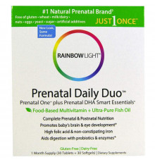 Вітаміни + Риб'ячий жир для вагітних, Prenatal One plus Prenatal DHA Smart Essentials, Rainbow Light, 30 капсул + 30 таблеток