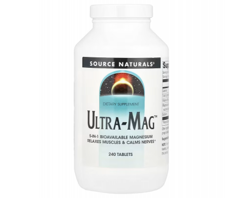 Магній (ультра), Ultra-Mag, Source Naturals, 240 таблеток