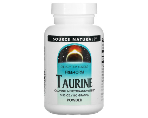 Таурин, Taurine Powder, Source Naturals, порошок, 100 грам