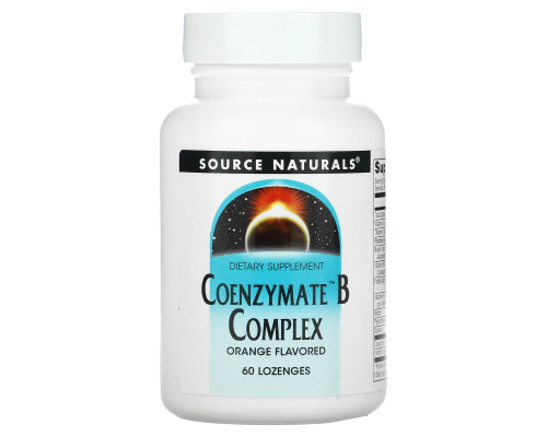 Вітамін В (комплекс), Coenzymate B Complex, Source Naturals, апельсин, сублінгвальний, 60 льодяників