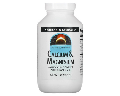 Кальцій і магній, Calcium & Magnesium, Source Naturals, 300 мг, 250 таблеток