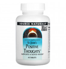 Підтримка нервової системи (звіробій), St. John's Positive Thoughts, Source Naturals, 45 таблеток