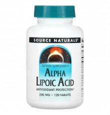 Альфа-ліпоєва кислота, Alpha Lipoic Acid, Source Naturals, 200 мг, 120 таблеток