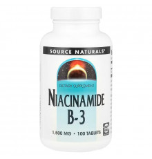 Ніацинамід (В3), Niacinamide, B-3, Source Naturals, 1500 мг, 100 таб.