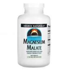 Магній малат, Magnesium Malate, Source Naturals, 3750 мг, 360 таблеток (1250 мг в 1 таблетці)