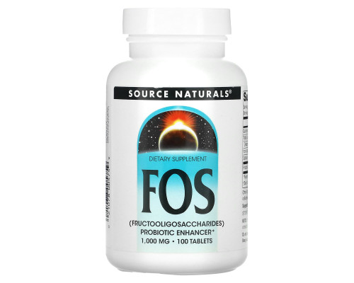 Фруктоолігосахариди (FOS), Source Naturals,  1000 мг, 100 таблеток