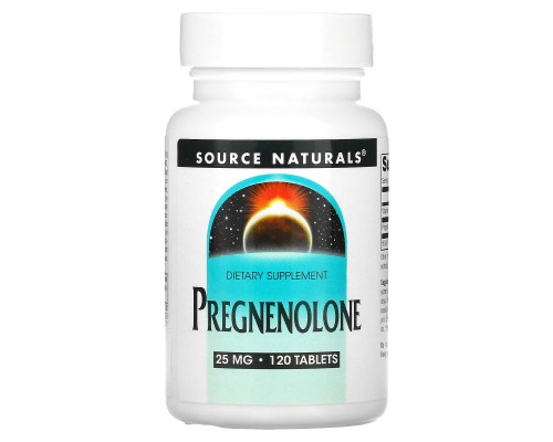 Прегненолон, Pregnenolone, Source Naturals, 25 мг, 120 таблеток