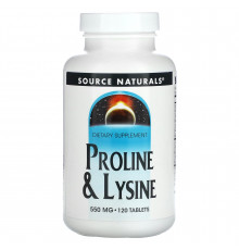 Лізин Пролін, L-Proline L-Lysine, Source Naturals, 550 мг, 120 таблеток