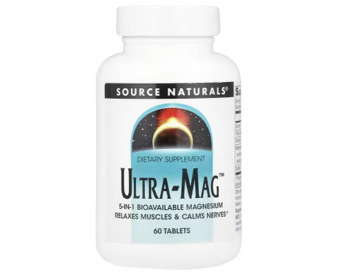 Магній (ультра), Ultra-Mag, Source Naturals, 60 таблеток