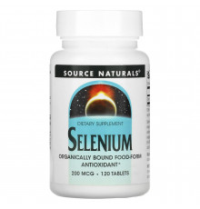 Селен, Selenium, Source Naturals, 200 мкг, 120 таблеток