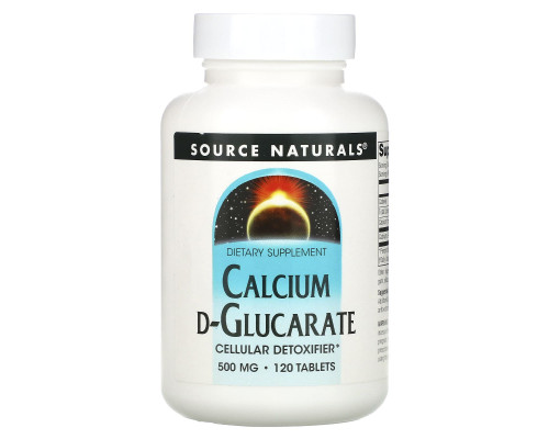 Кальцій Д-глюкарат, Calcium D-Glucarate, Source Naturals, 1000 мг, 120 таблеток (500 мг у таблетці)