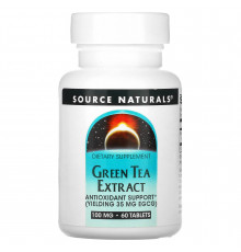 Зелений чай екстракт (Green Tea Extract), Source Naturals, 100 мг, 60 таблеток