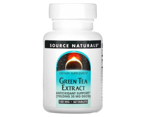 Зелений чай екстракт (Green Tea Extract), Source Naturals, 100 мг, 60 таблеток