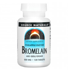 Бромелайн, Bromelain, Source Naturals, 600 ДДУ / г, 500 мг, 120 таблеток
