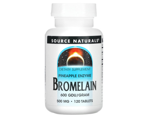 Бромелайн, Bromelain, Source Naturals, 600 ДДУ / г, 500 мг, 120 таблеток