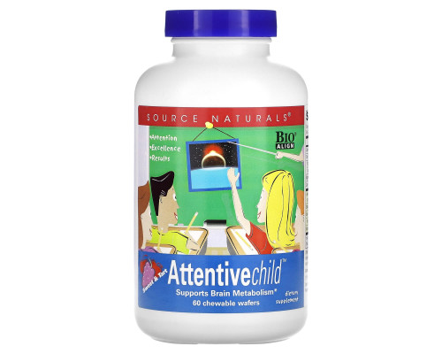 Уважна дитина, Attentive Child, Source Naturals, смак солодкий, 60 жувальних таблеток