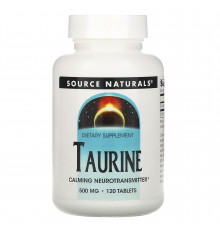 Таурин, Taurine, Source Naturals, 500 мг, 120 таблеток