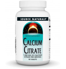 Кальцій цитрат, Calcium Citrate, Source Naturals, 1000 мг, 90 таблеток