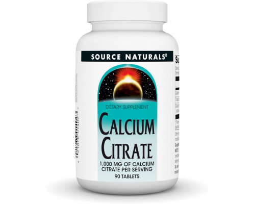 Кальцій цитрат, Calcium Citrate, Source Naturals, 1000 мг, 90 таблеток