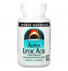 Альфа-ліпоєва кислота, Alpha Lipoic Acid, Source Naturals, уповільненого вивільнення, 300 мг, 60 таблеток
