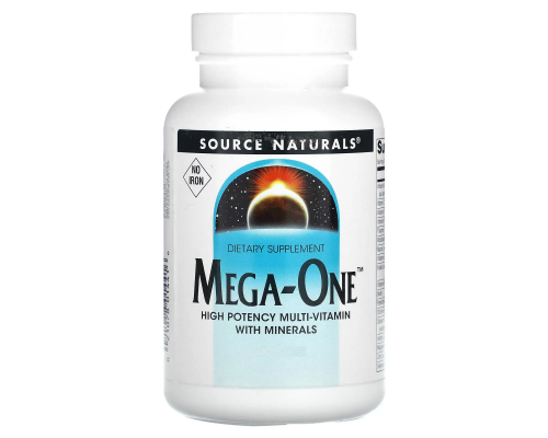 Мультивітаміни та мінерали, без заліза, Mega-One, Source Naturals, по 1 на день, 30 таблеток