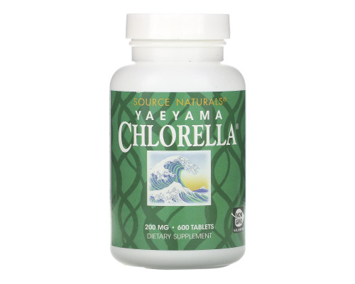 Хлорелла, Yaeyama Chlorella, Source Naturals, 600 таблеток (200 мг на таблетку)