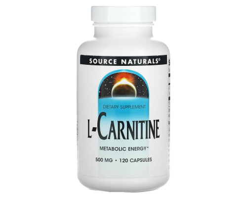 L-карнітин, L-Carnitine, Source Naturals, 500 мг, 120 капсул
