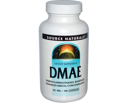 DMAE (диметиламіноетанол), Source Naturals, 351 мг, 200 капсул