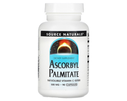 Аскорбіл пальмітат, Ascorbyl Palmitate, Source Naturals, 500 мг, 90 капсул